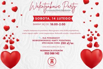 serca wokół, na czerwono treść informacji