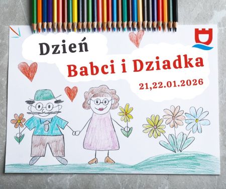 rysunek kredkami postaci babci i dziadka