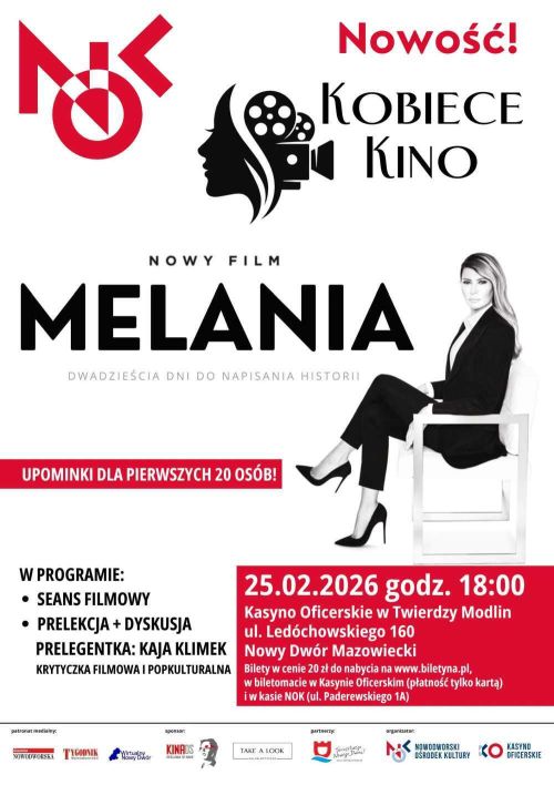 Graficzna informaja treści, kobieta w żakiecie siedząca na krześle, w stopce logotypy.