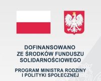szare tło, pośrodku napis informujący o dofinansowaniu