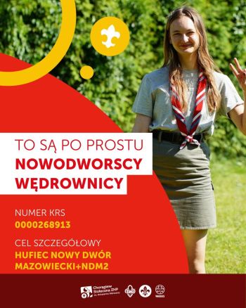 zdjęcie nastolatki, napis to są po prostu nowodworscy wędrownicy