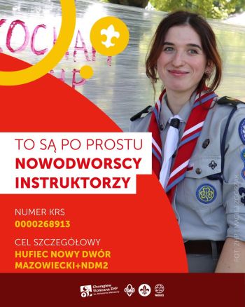 zdjęcie uśmiechniętej kobiety, napis to są po prosty nowodworscy instruktorzy