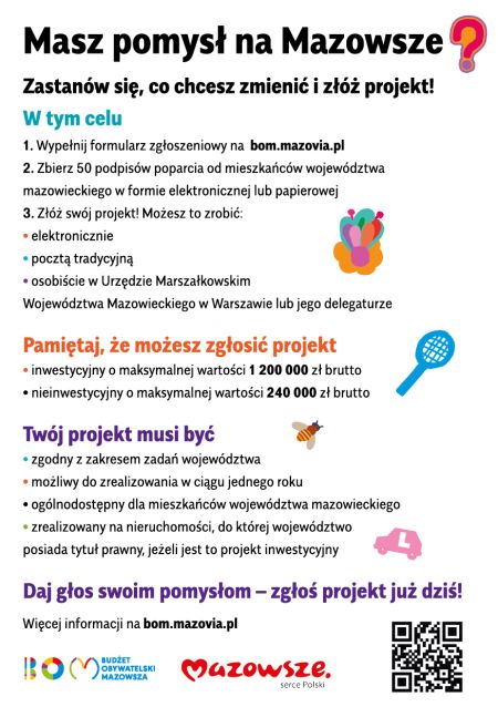 ulotka mówiąca o zasadach naboru wniosków