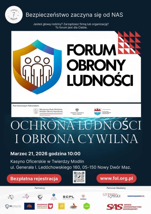 Graficzna informacja treści, w tarczę wpisane trzy grafiki ludzi, pośrodku i w stopce logotypy.