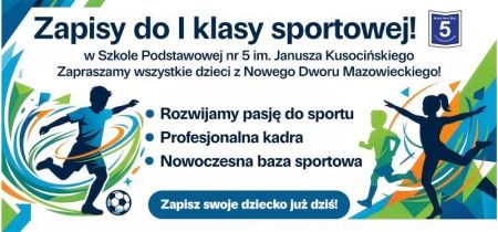 Informacja o rekrutacji, kolorowe postaci dzieci w ruchu