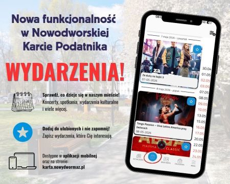 grafika nowodworskiej karty podatnika, informacja graficzna