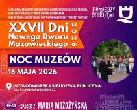plakat promujący Noc Muzeów w Bibliotece Publicznej