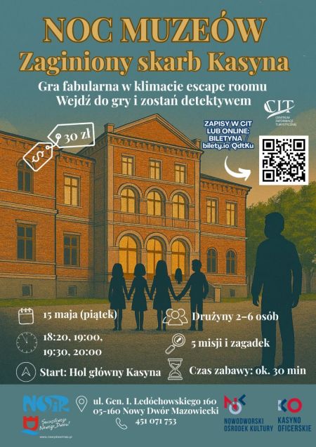plakat promujący Noc Muzeum w Kasynie Oficerskim w Twierdzy Modlin