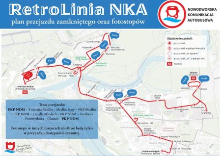 mapa - plan przejazdów zabytkowego autobusu