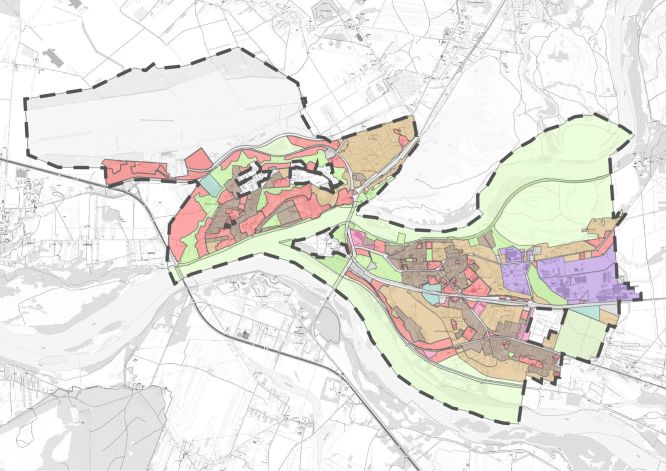 mapa do projektu planu ogólnego Miasta Nowy Dwór Mazowiecki