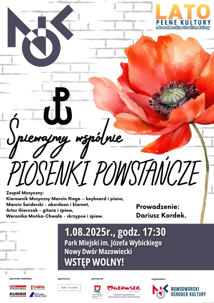 Grafika z makiem na tle murów