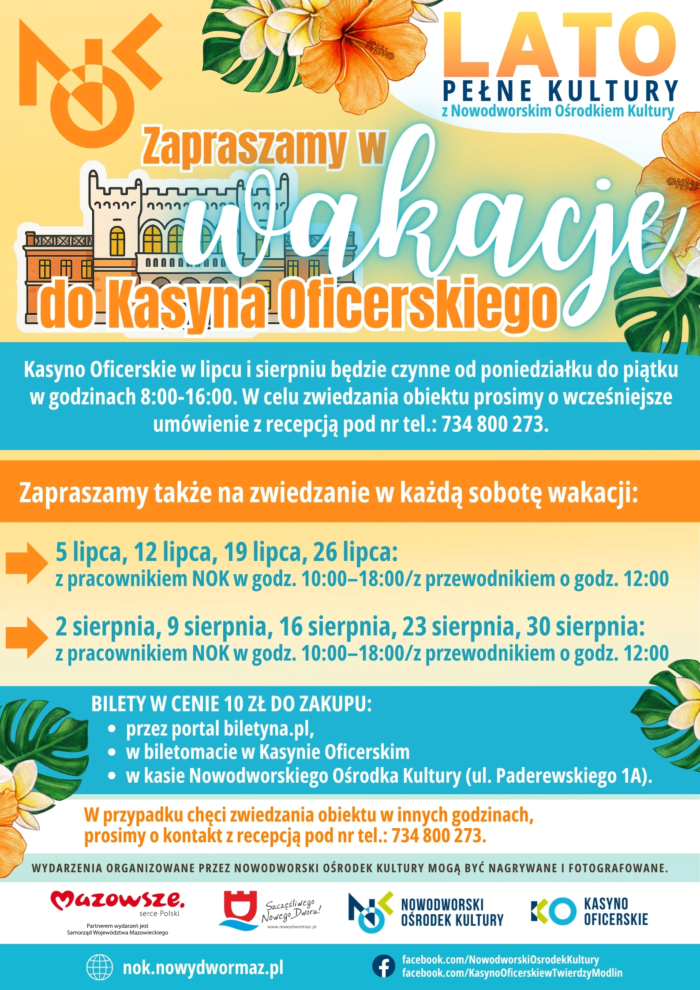 Wakacyjne zwiedzanie Kasyna Oficerskiego z przewodnikiem