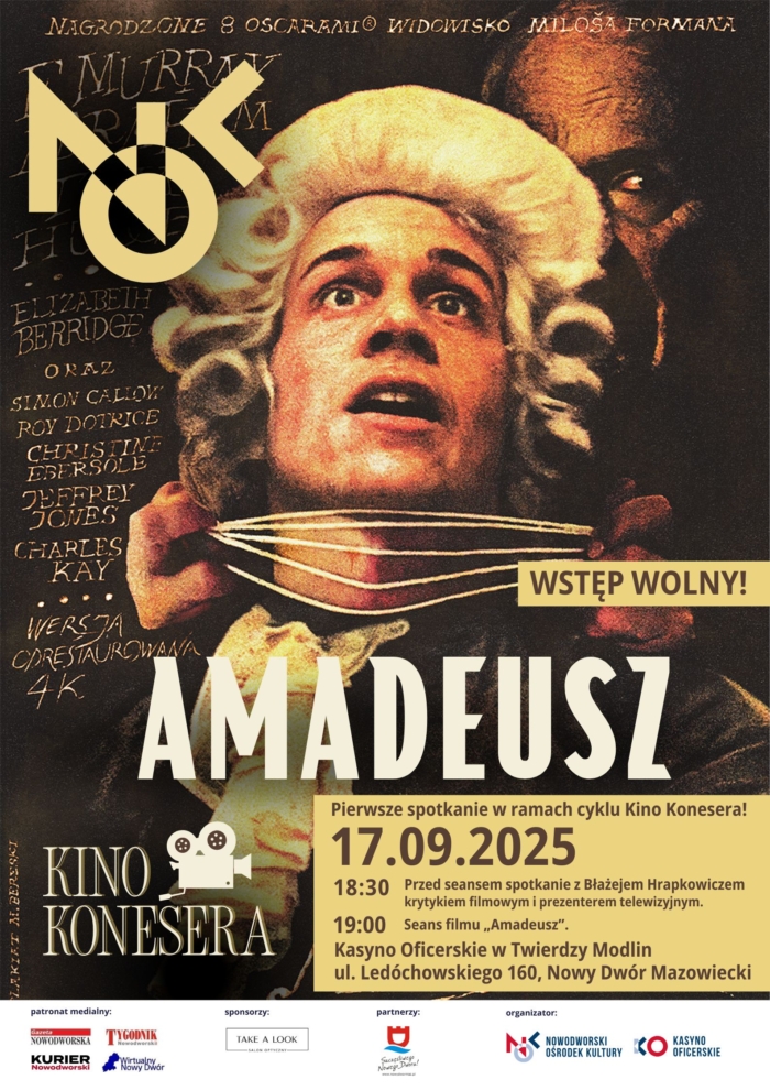 Kino Konesera- seans filmu „AMADEUSZ" i prelekcja Błażeja Hrapkowicza