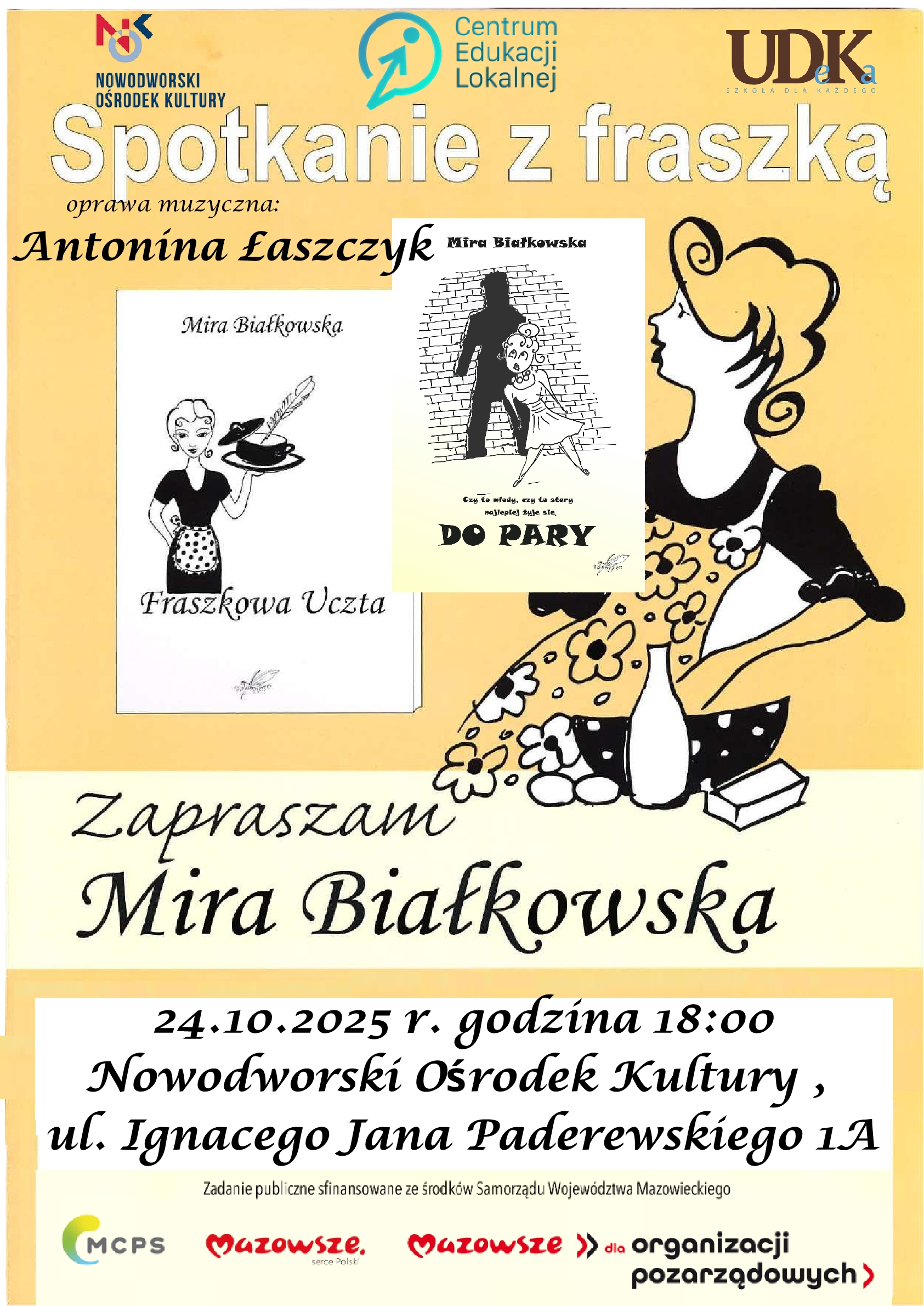 Spotkanie z fraszką - zaprasza Mira Białkowska