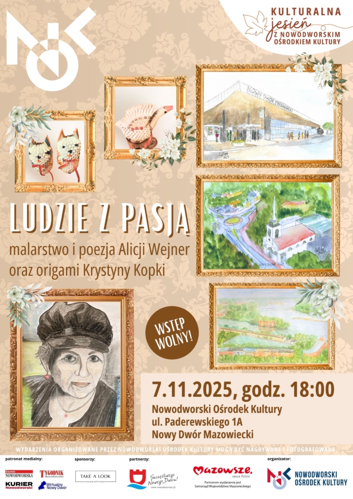 obrazy wykonane kredkami w ramkach.