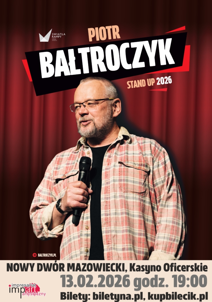 Piotr Bałtroczyk Stand-up 2026 mężczyzna z mikrofonem