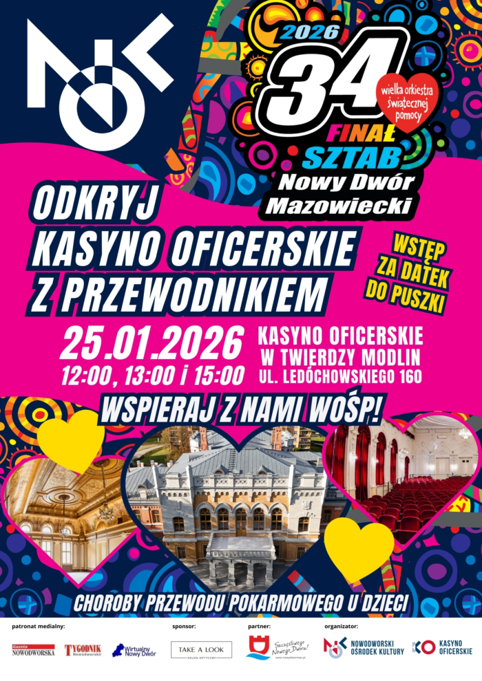 Zwiedzanie Kasyna Oficerskiego w Twierdzy Modlin w ramach 34. Finału WOŚP