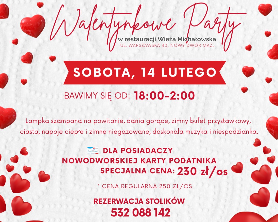 Walentynkowe Party w Wieży Michałowskiej
