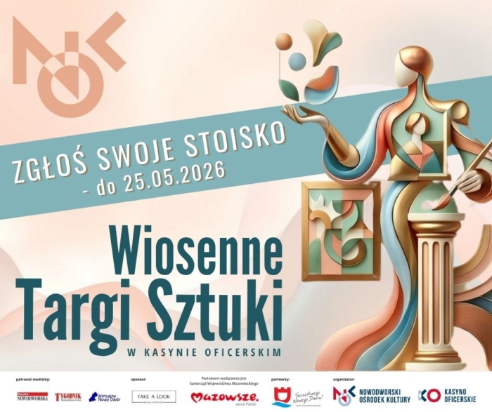 Zgłoś swoje stoisko na Wiosenne Targi Sztuki w Kasynie Oficerskim - do 25.05.2026r.