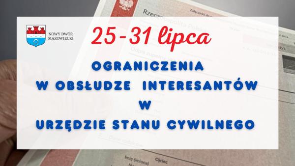 Ograniczenia w pracy Urzędu Stanu Cywilnego