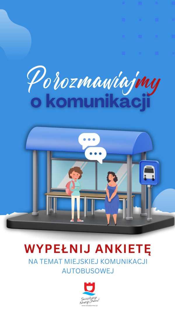 Kobieta i mężczyzna stojący na przystanku autobusowym z niebieskim zadaszeniem.