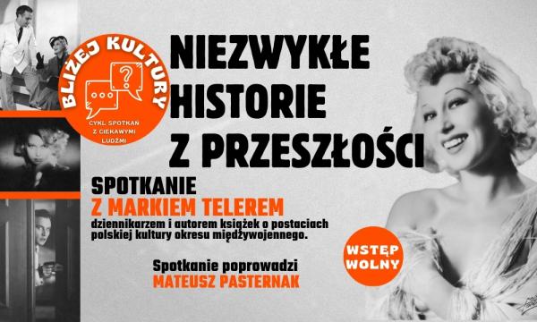 Cztery czarno-białe fotografie z kobietami i mężczyznami.