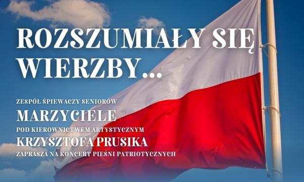 Flaga biało-czerwona na maszcie.