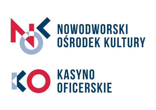 Logotypy Nowodworskiego Ośrodka Kultury i Kasyna Oficerskiego.