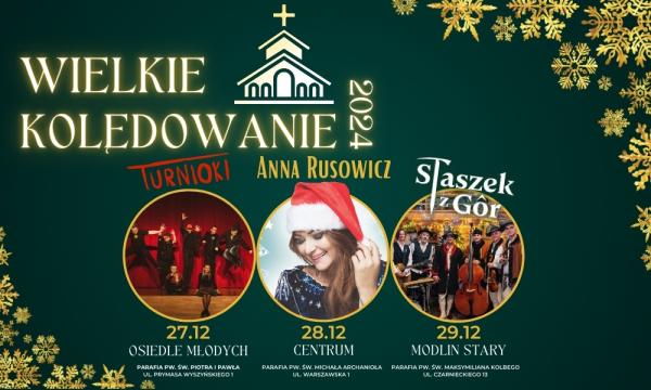 Dwie kobiety i pięciu mężczyzn obok kobieta obok sześciu mężczyzn w strojach góralskich z instrumentami muzycznymi.