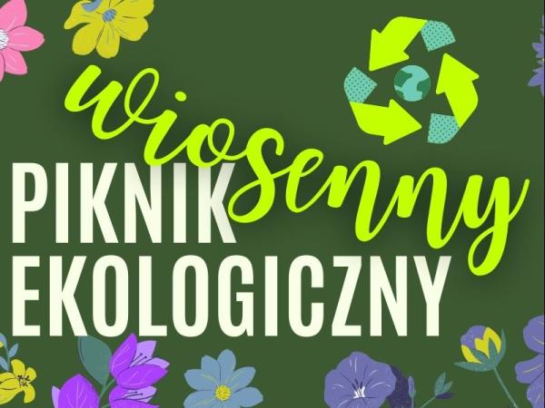 Różnokolorowe kwiaty i kosz naśmieci.