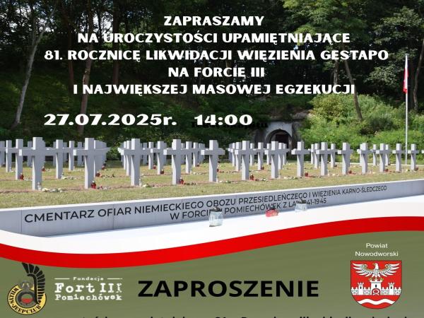 81.Rocznica likwidacji więzienia gestapo na forcie III w Pomiechówku