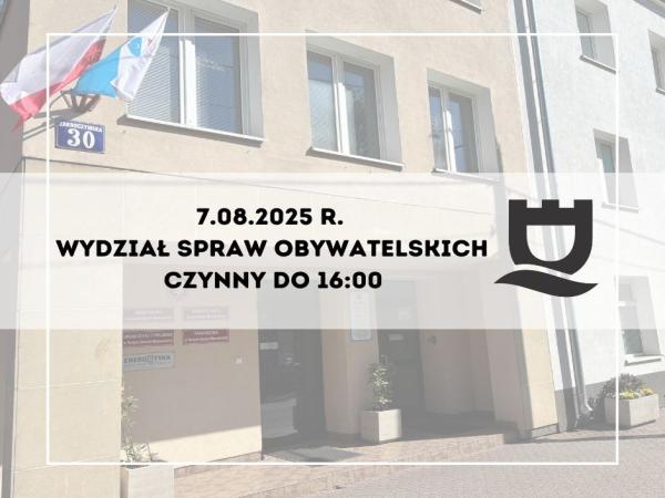Prace serwisowe w Wydziale Spraw Obywatelskich