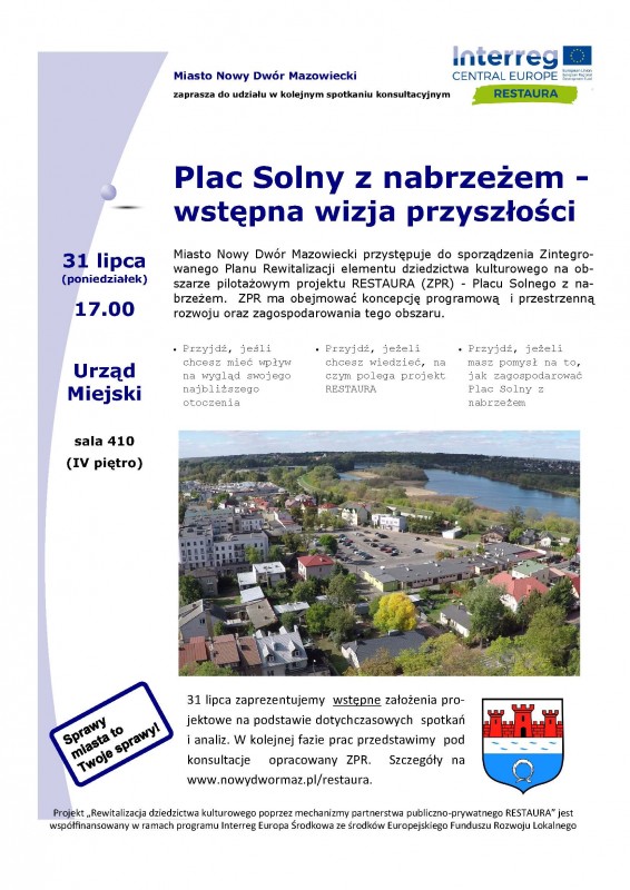 31 lipca - wstępne założenia projektowe dla Placu Solnego z nabrzeżem