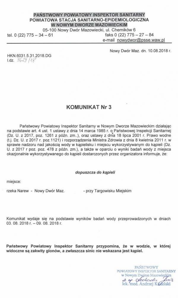 Badania wody przy targowisku