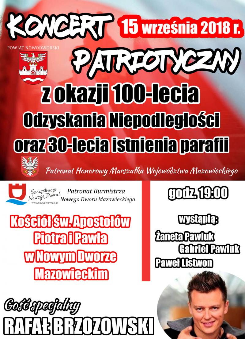 Koncert Patriotyczny z okazji 100 lecia Odzyskania Niepodległości oraz 30 lecia istnienia parafii.