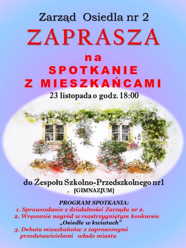 Spotkanie Zarządu Osiedla nr 2 z mieszkańcami