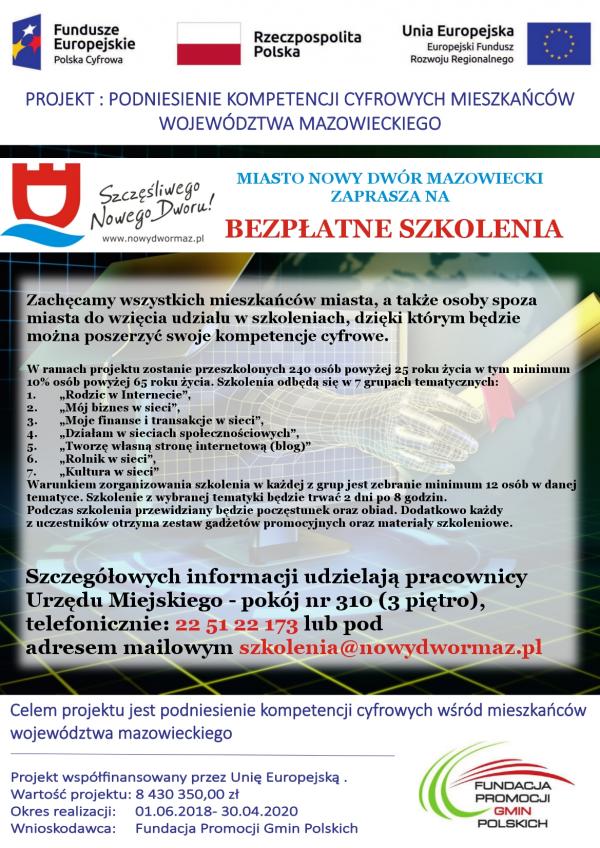Podniesienie kompetencji cyfrowych mieszkańców województwa mazowieckiego