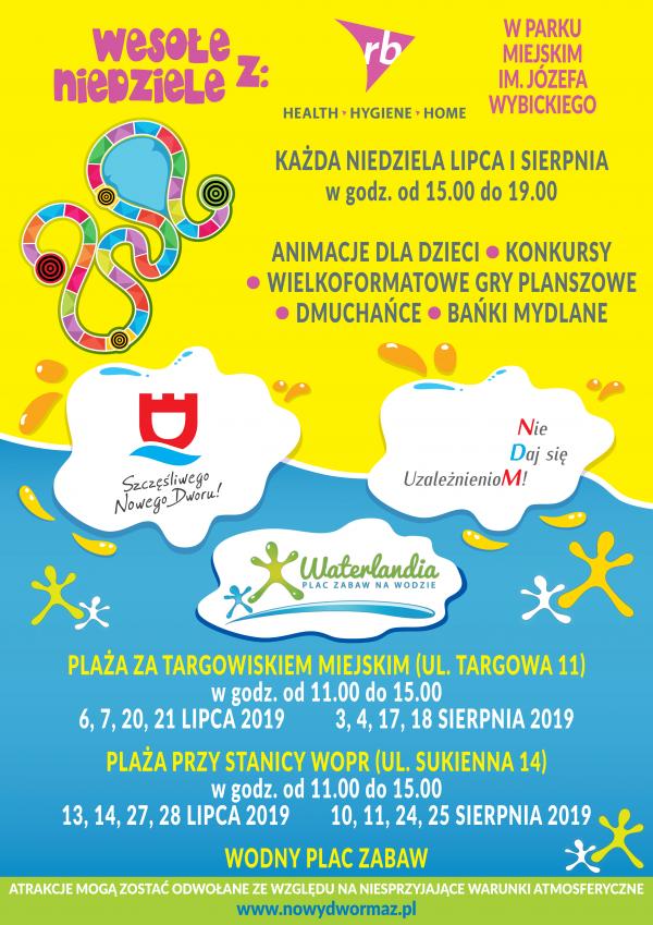 Wesołe niedziele w Parku Miejskim im. Józefa Wybickiego i Wodny Plac Zabaw Waterlandia!
