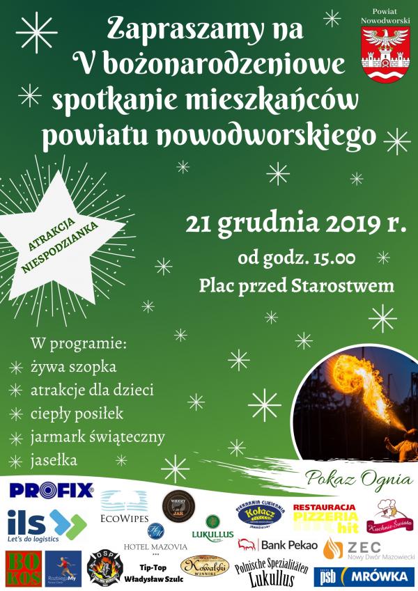 V bożonarodzeniowe spotkanie mieszkańców powiatu nowodworskiego
