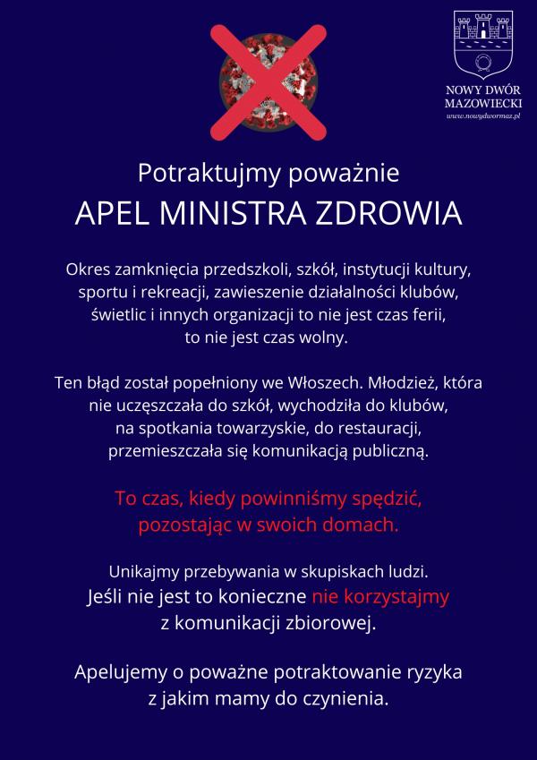 Apel Ministra Zdrowia