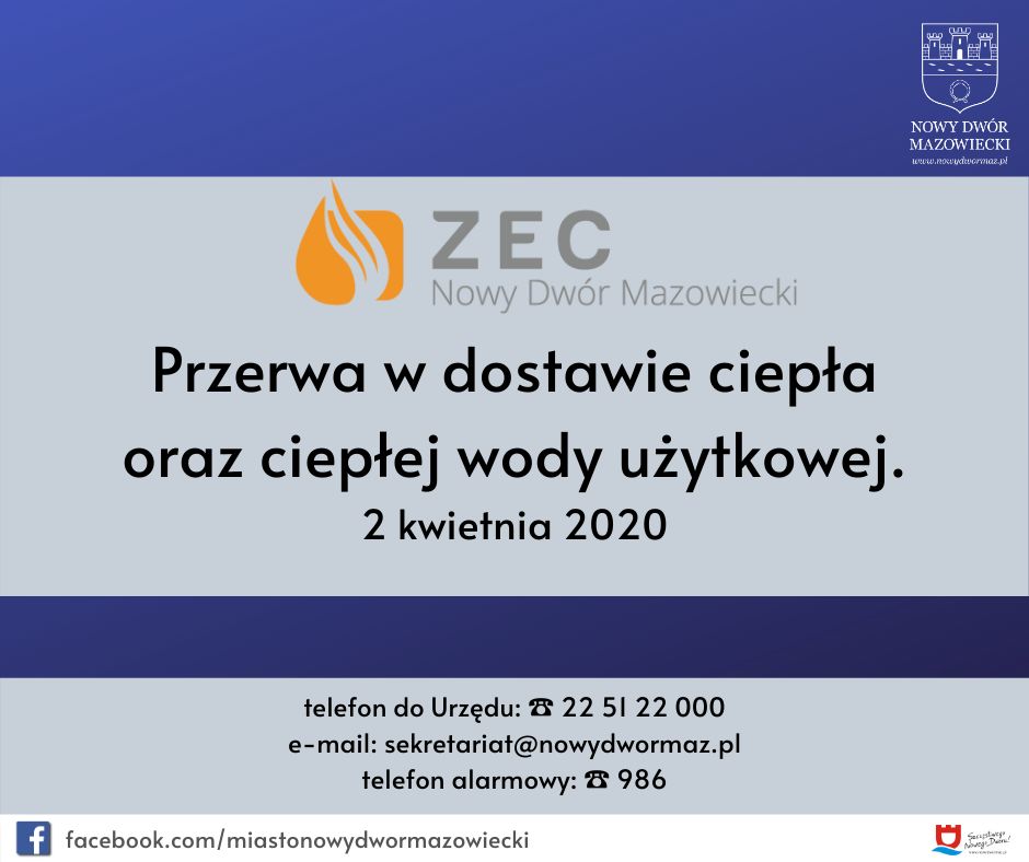 Przerwa w dostawie ciepła - 2 kwietnia 2020