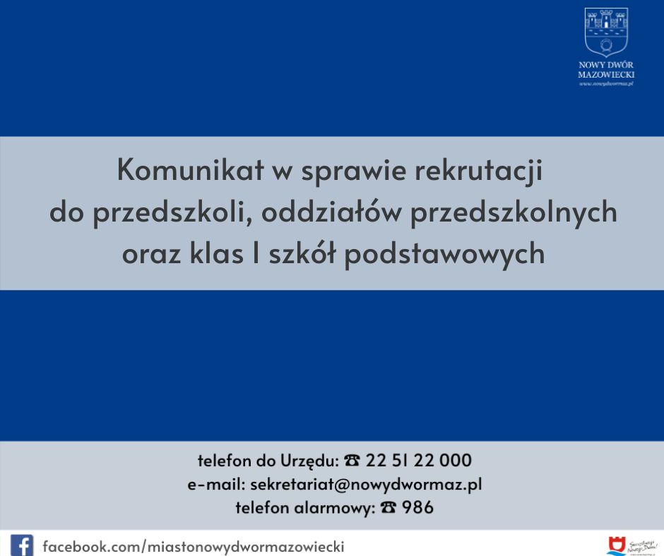 Komunikat Miasta Nowy Dwór Mazowiecki