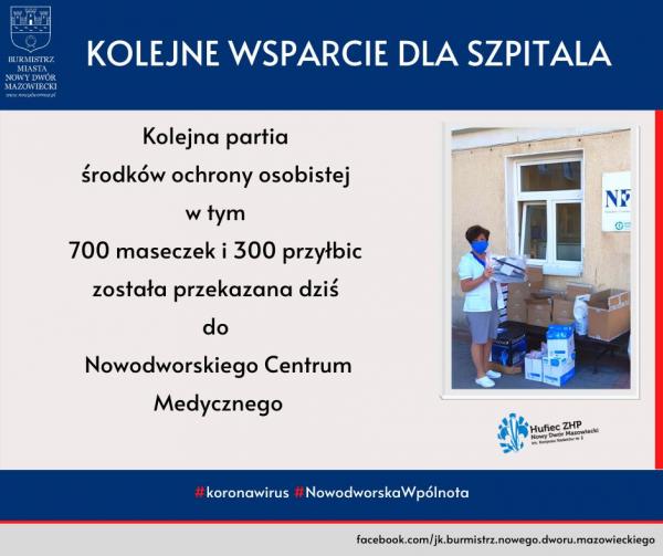 Środki ochrony osobistej dla Nowodworskiego Centrum Medycznego