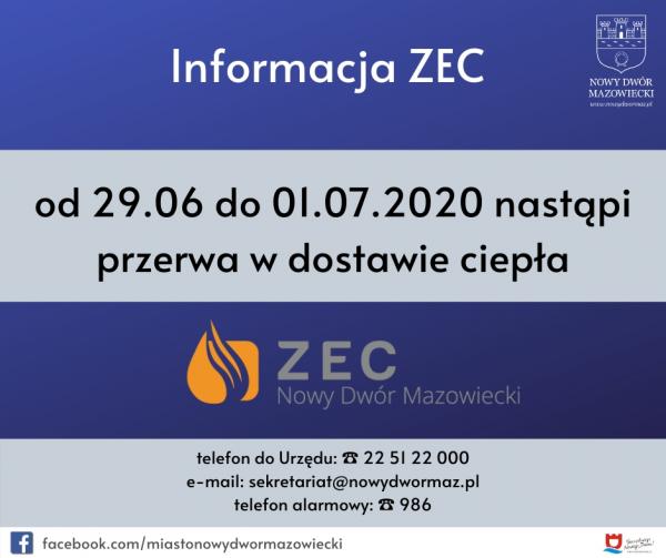 Przerwa w dostawie ciepła 29 czerwca – 1 lipca