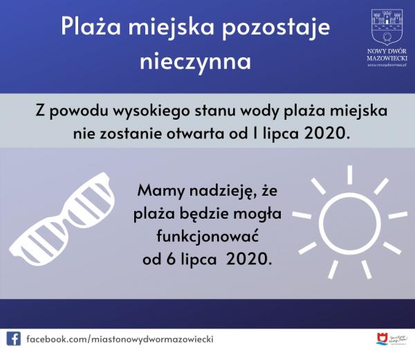 Plaża miejska pozostaje nieczynna