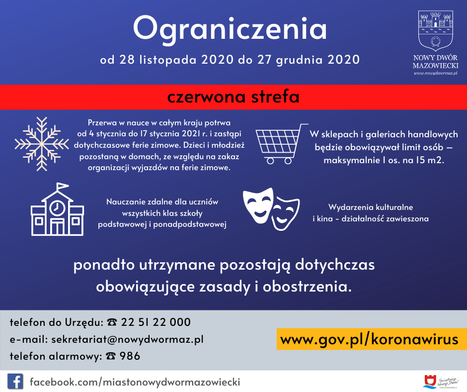 Zmiany w ograniczeniach od 28 listopada 2020 - infografika