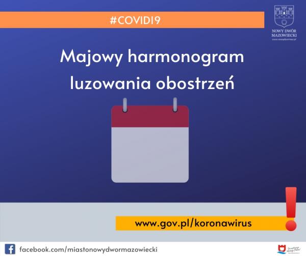 Majowy harmonogram luzowania obostrzeń.