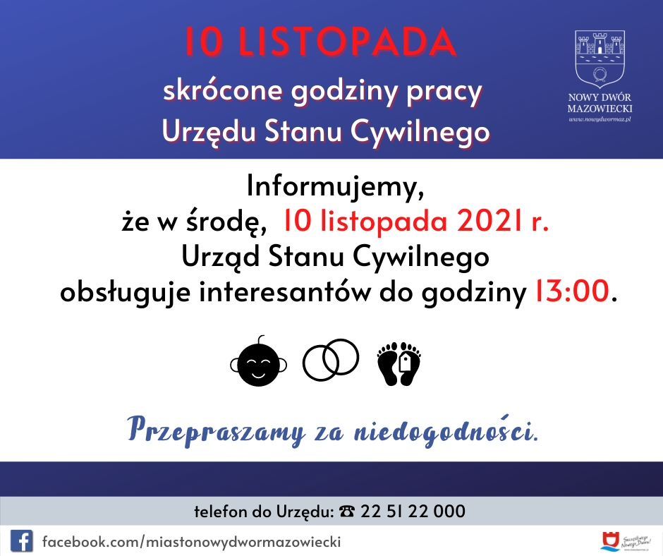W środę  Urząd Stanu Cywilnego przyjmuje interesantów do godziny 13.00 - Infografika