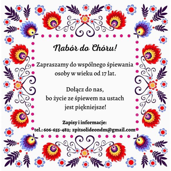 Nabór do Chóru Zespołu Pieśni i Tańca Ziemi Nowodworskiej Soli Deo