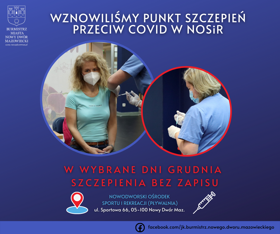 Wznowienie pracy Punktu Szczepień przeciw Covid-19 - infografika
